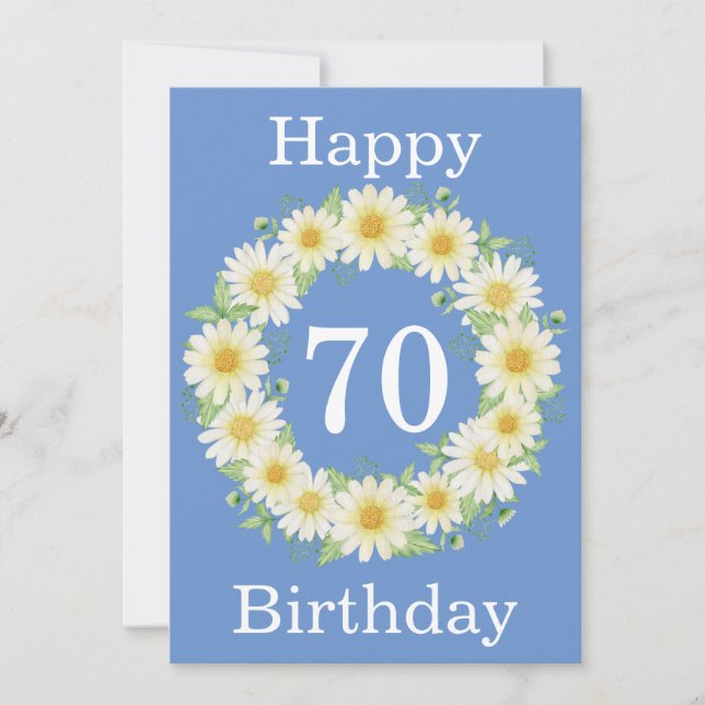 Carte à plat pour marguerite de 70e anniversaire (Devant)