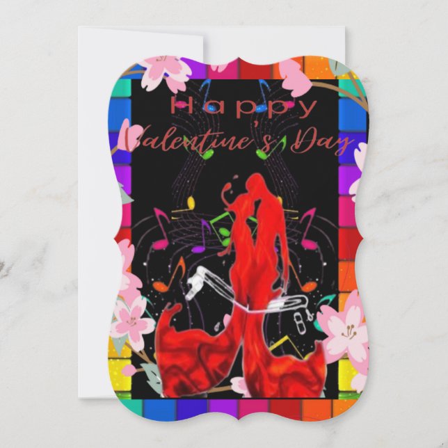 Carte à plat Valentine, jour, T-shirt, amours, heu (Devant)