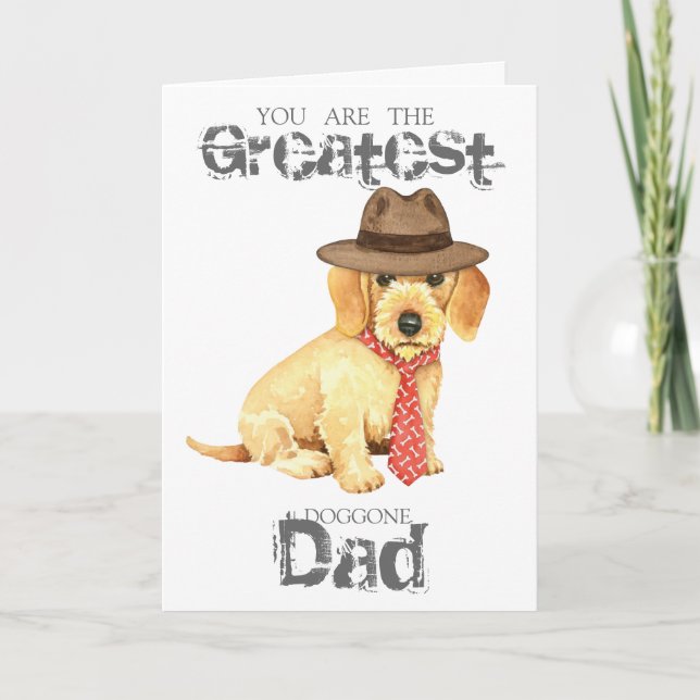 Carte À poils durs Dachshund Papa (Devant)
