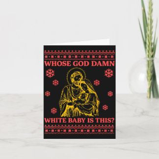 Carte À qui appartient ce bébé blanc Dieu Nativité Noël 