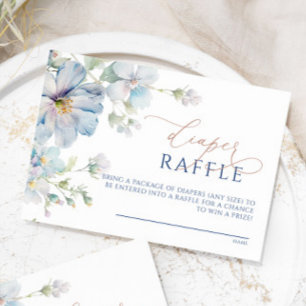 Carte à rabat à couche bleu Hydrangea & Fleurs Ros