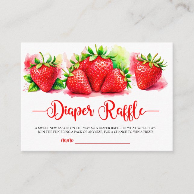 Carte à rabat Baby shower fraise (Devant)