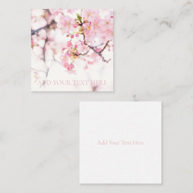CARTE À REMARQUE PLAT : CHERRY BLOSSOM BRANCHE (Devant / Derrière)