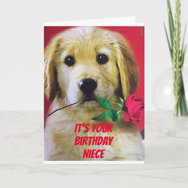 CARTE **A ROSE** FOR MY NIECE "YOUR BIRTHDAY CARD" (Devant)