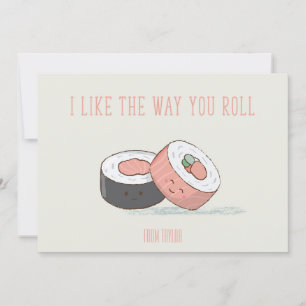 Carte à rouleaux Valentine Sushi Classroom