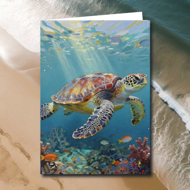 Carte A Sea Turtle Themed Birthday (Créateur téléchargé)