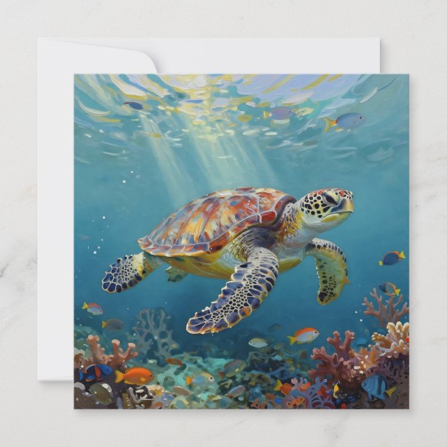 Carte A Sea Turtle Themed Blank (Devant)