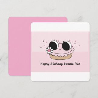 Carte à tarte d'anniversaire mignonne