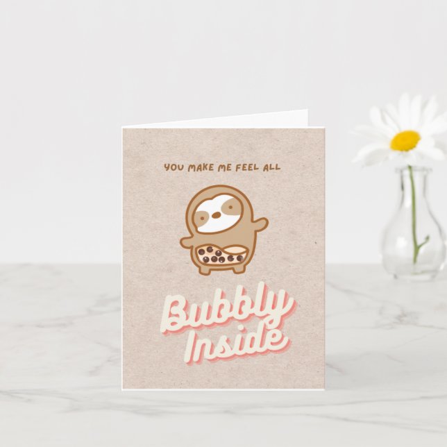Carte à thé à bulle Sloth (Petite plante)