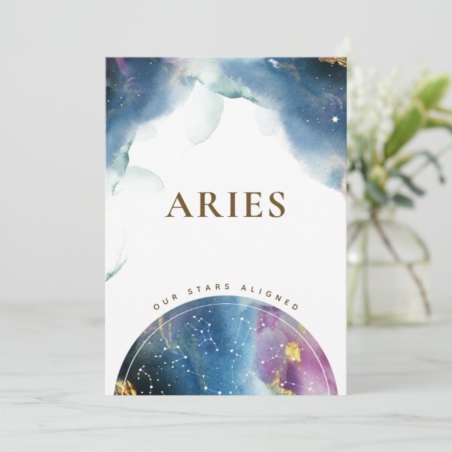 Carte à thème de l'indicateur de table Aries Celes (Debout devant)