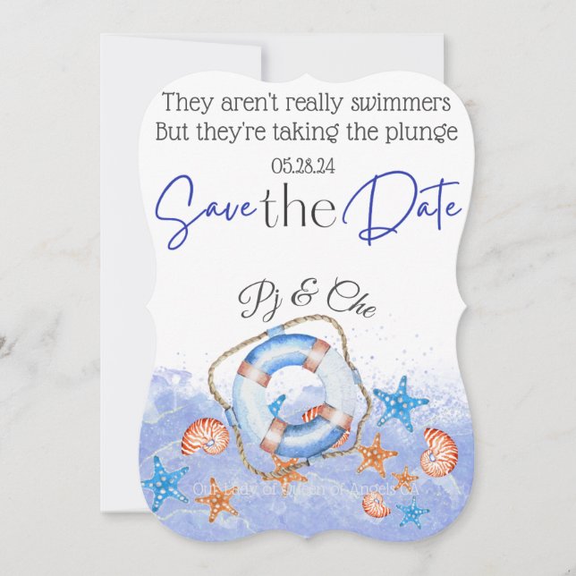 Carte à thème Nautical Beach Wedding (Devant)