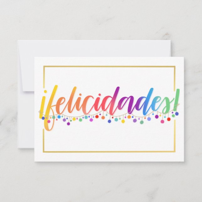 Carte à un côté Felicidades (Devant)