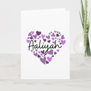 Carte Aaliyah, coeur pourpre