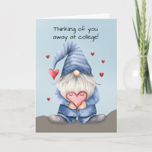 Carte Abandon au collège Valentine Funny Gnome portant D
