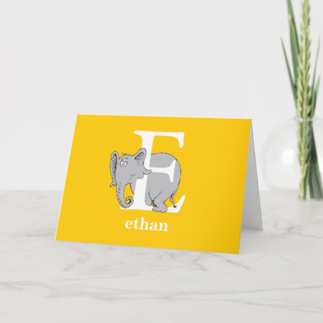 Carte ABC du Dr Seuss : Lettre E - Blanc | Ajouter Votre (Devant)