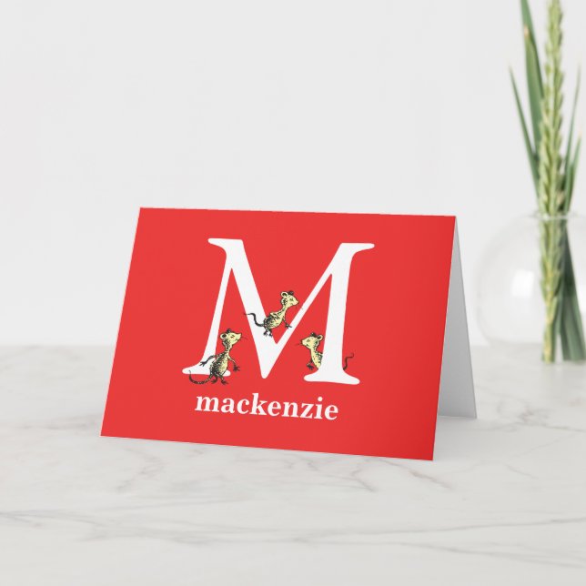 Carte ABC du Dr Seuss : Lettre M - Blanc | Ajouter Votre (Devant)