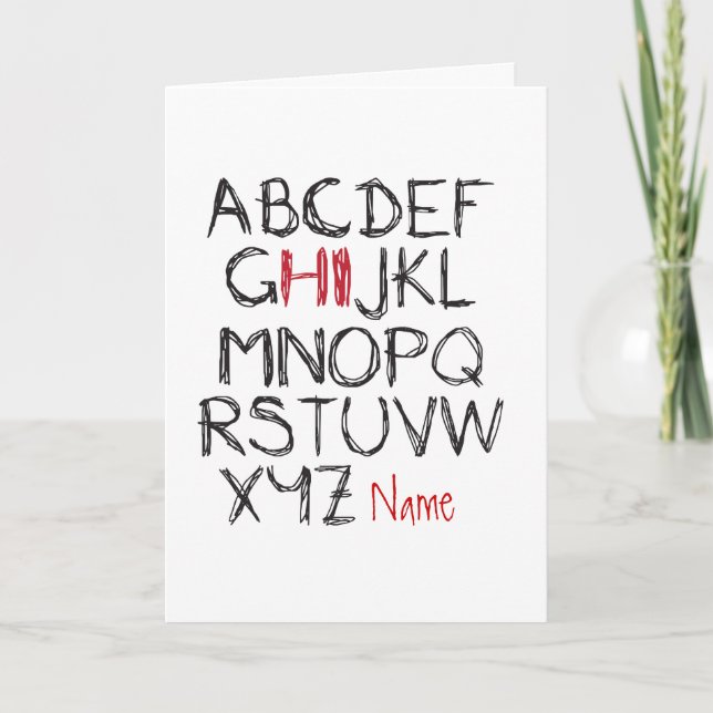 Carte ABC Hi Nom personnalisé salutation (Devant)
