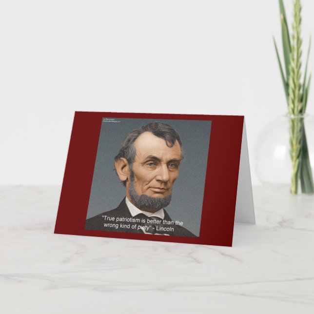 Carte Abe Lincoln & Citation Patriotique (Devant)