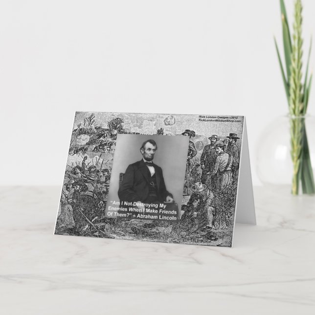 Carte Abe Lincoln "Détruisez les ennemis" Citations de s (Devant)
