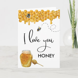 Carte Abeille à miel Anniversaire Je t'aime