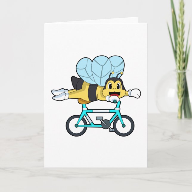 Carte Abeille avec bicyclette (Devant)