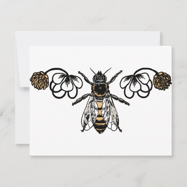 Carte abeille avec trèfle (Devant)