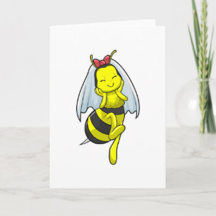 Carte Abeille en mariée au Mariage avec Voile