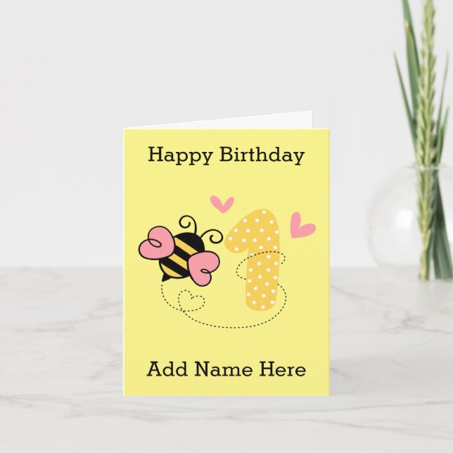 Carte Abeille un anniversaire (Devant)