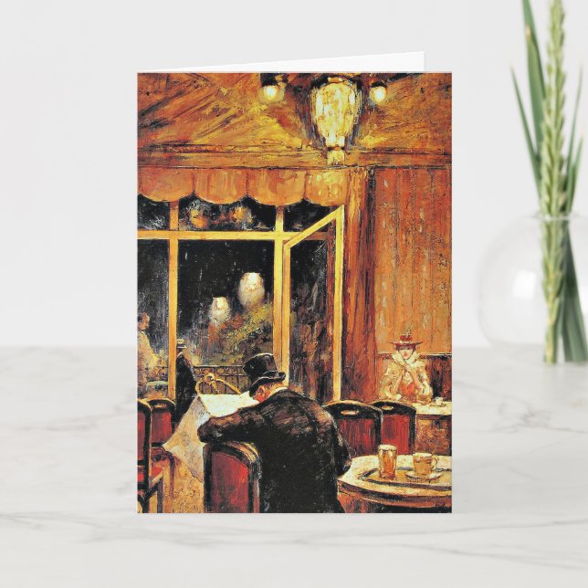 Carte Abend im Cafe Bauer, célèbre peinture, (Devant)