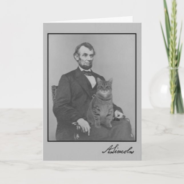 Carte Abraham Lincoln et son chat Gloria (Devant)