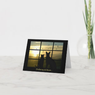 Carte Abri à la maison Corona Virus Penser à vous