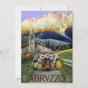 Carte Abruzzo Italie Art de l'affiche de voyage vintage 