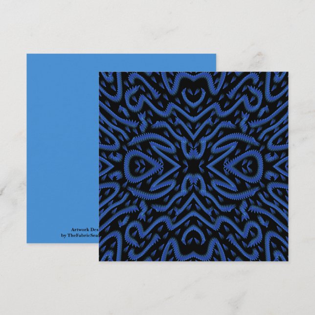 Carte Abstract Spiny Crest Spiked In Blue Colors Pattern (Devant / Derrière)