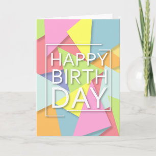Carte Abstrait coloré Joyeux anniversaire
