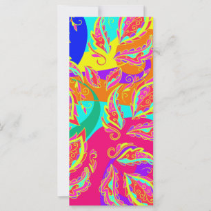 Carte abstrait,couleur, motif, indien,mandala,rose,