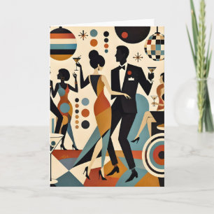 Carte Abstrait Jazzy Martinis et Dancing Cocktail Party