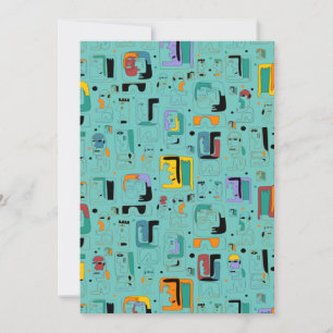 Carte Abstrait maya anciens visages motif 1