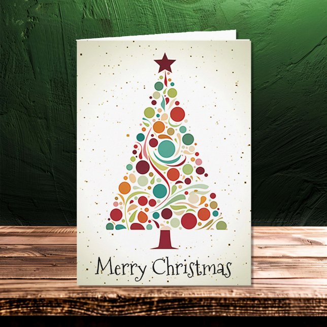 Carte Abstrait moderne belle famille d'arbre de Noël (Créateur téléchargé)