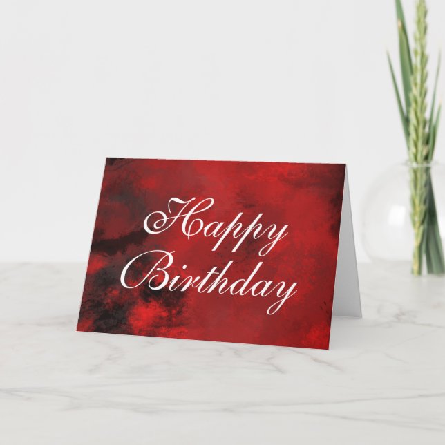 Carte Abstrait moderne noir et rouge Joyeux anniversaire (Devant)