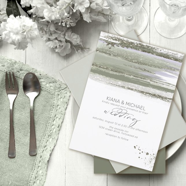 Carte Abstrait Paint Strokes Mariage V2 ID886 (Créateur téléchargé)