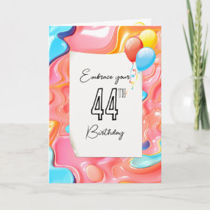 Carte Abstrait psychédélique 3D pour 44e anniversaire