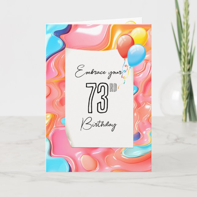 Carte Abstrait psychédélique 3D pour 73e anniversaire (Devant)