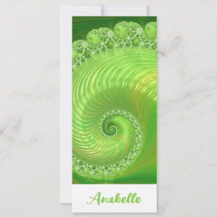 Carte Abstrait Signet de fractale de la spirale verte mo