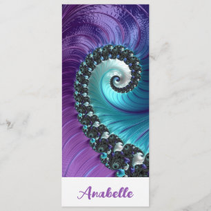 Carte Abstrait Turquoise Turquoise Spiral Fractal Signet
