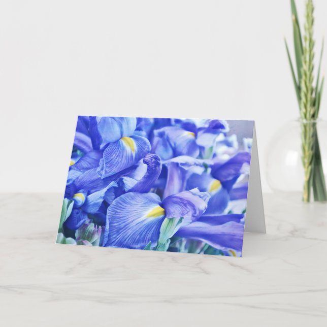 Carte Abstraite Blue Dutch Iris Flowers (Devant)