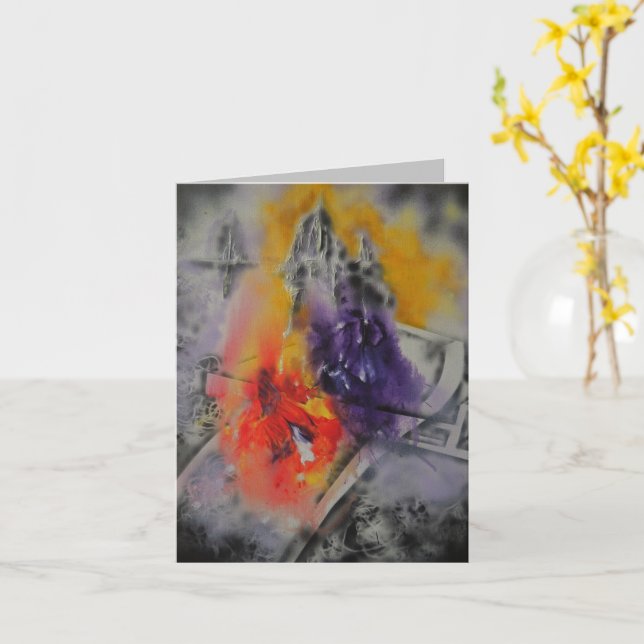 Carte Abstraite Color Thoughts (Fleur jaune)