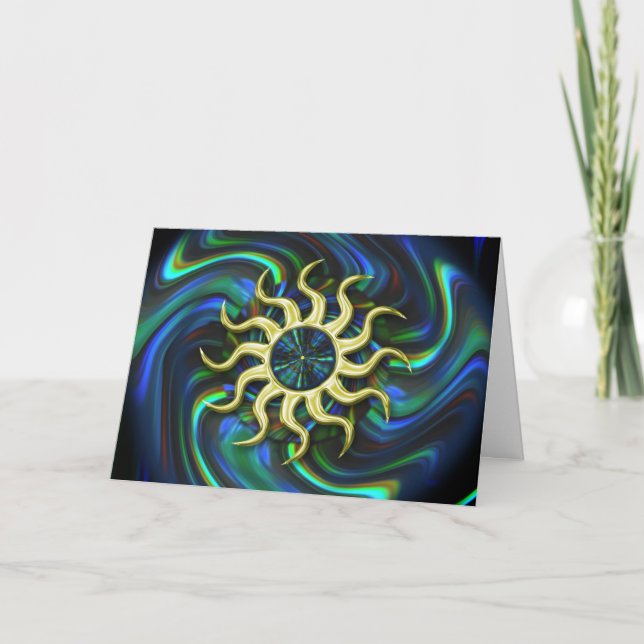 Carte abstraite de solstice d'hiver de Sun (Devant)