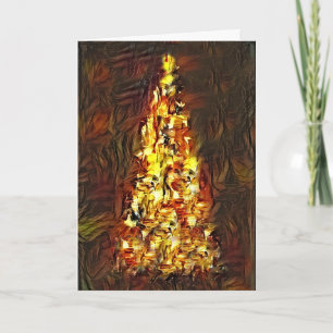 Carte Abstraite impressionniste de Noël Arbre de N