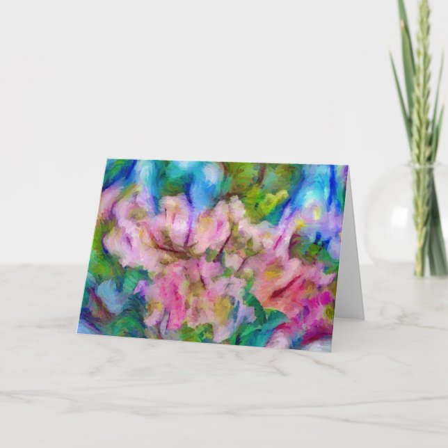 Carte Abstraite impressionniste Floral Art Note (Devant)