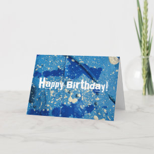 Carte Abstraite peinture multimédia mixte, Joyeux annive